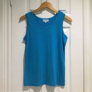 Barisal Turquoise Scoop Neck Tank Top With Exclusive Trims